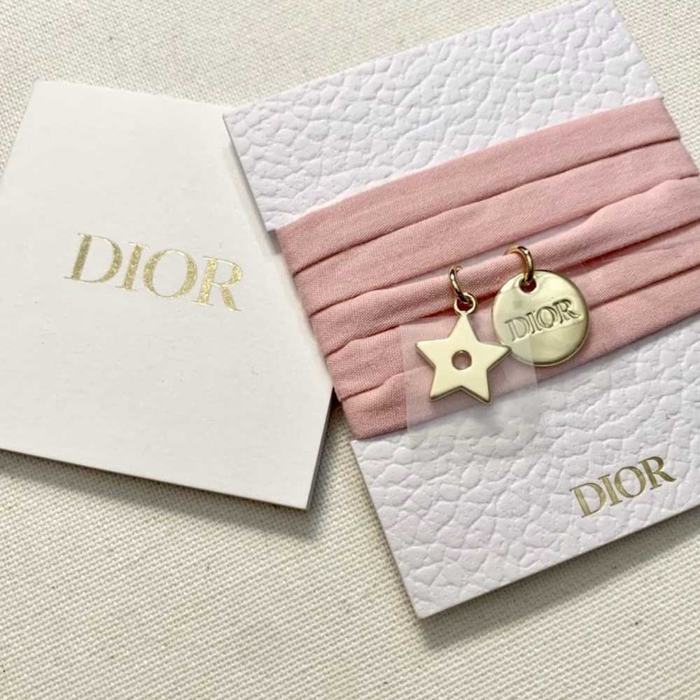 Dior Soft Pink Wrap Bracelet with Gold Accents NIB